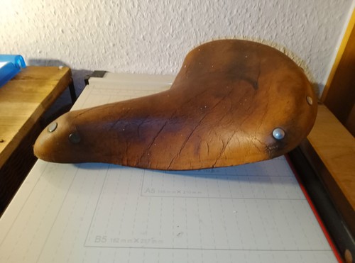 Alter echt leder fahrradsattel - alter,
