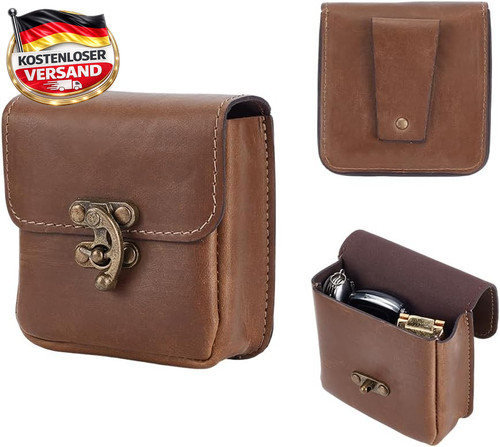 Vintage leder gürteltasche - leder,